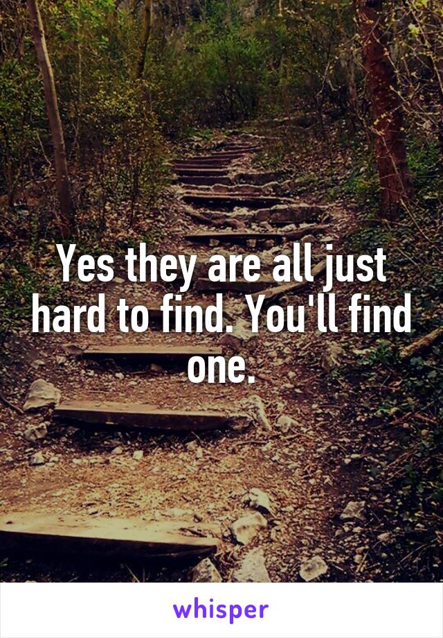 Yes they are all just hard to find. You'll find one.
