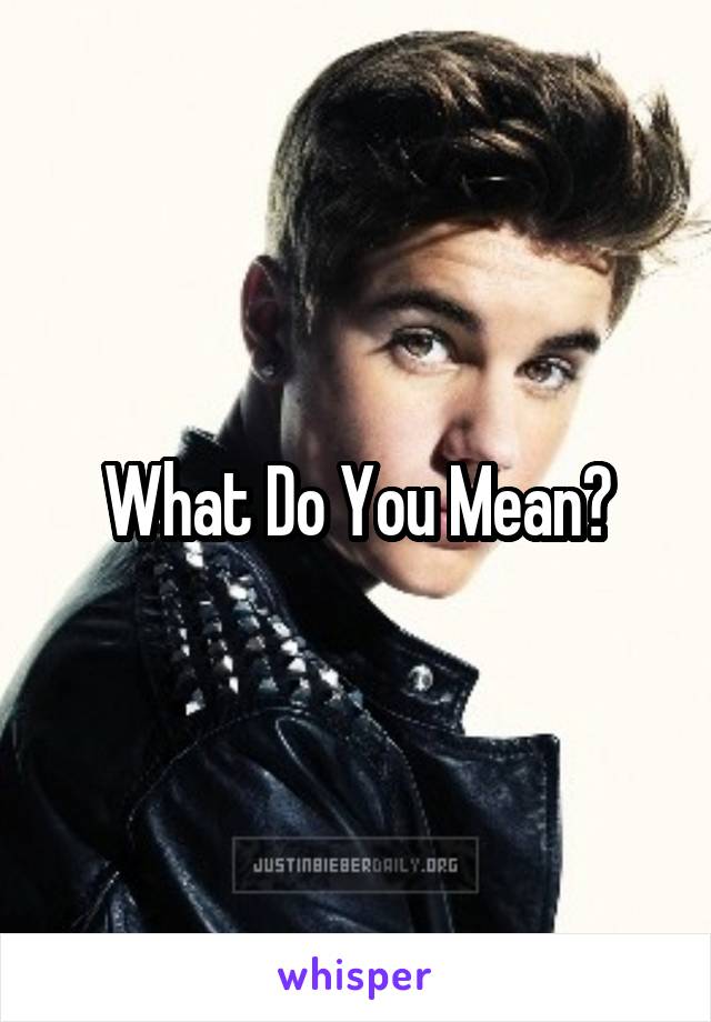What Do You Mean?