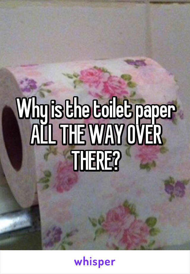 Why is the toilet paper ALL THE WAY OVER THERE?