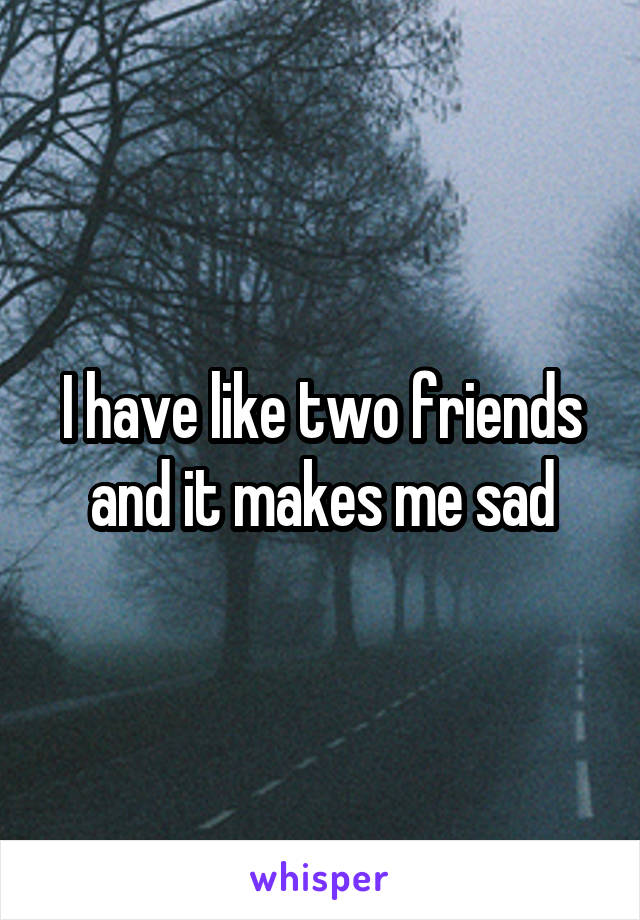 I have like two friends and it makes me sad