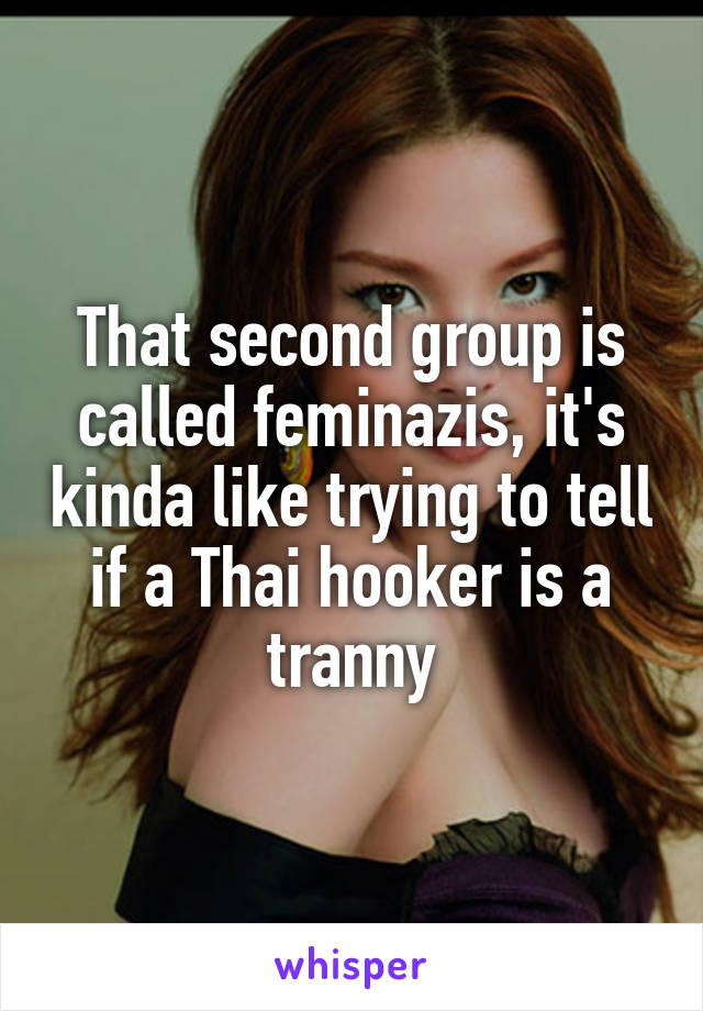 That second group is called feminazis, it's kinda like trying to tell if a Thai hooker is a tranny