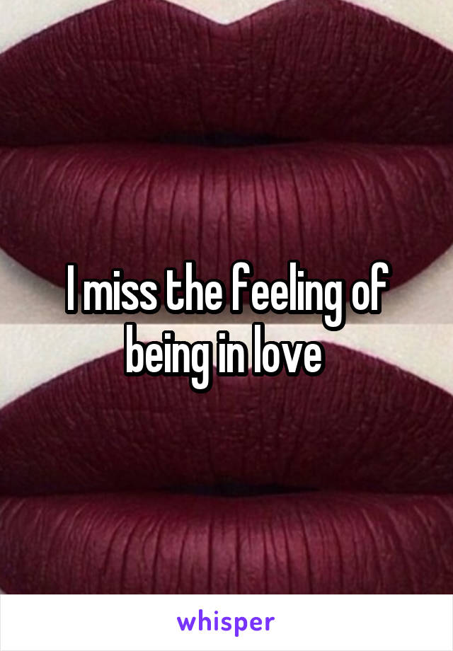 I miss the feeling of being in love 