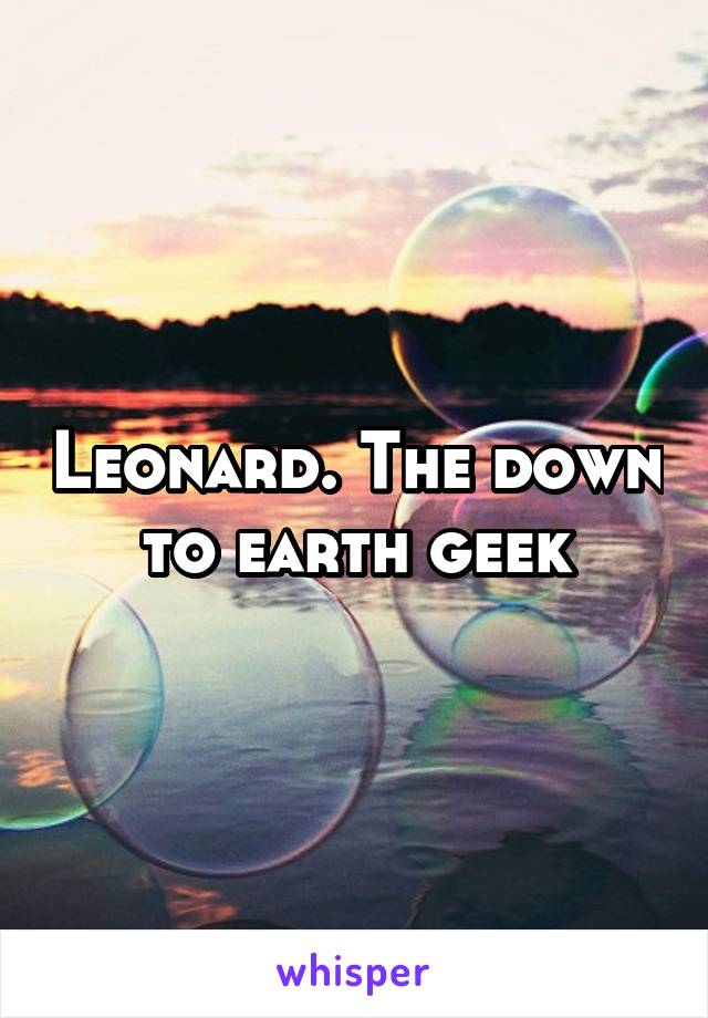 Leonard. The down to earth geek