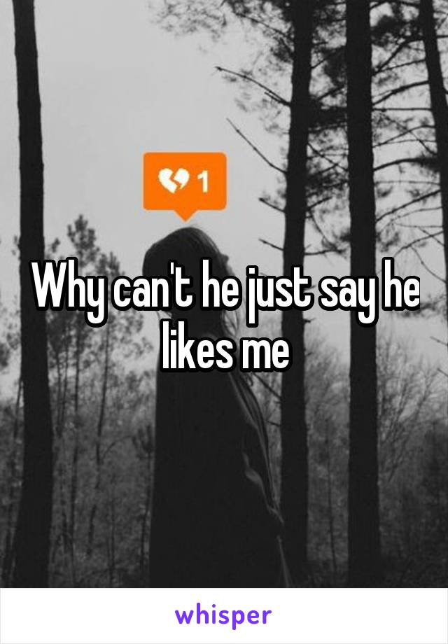 Why can't he just say he likes me