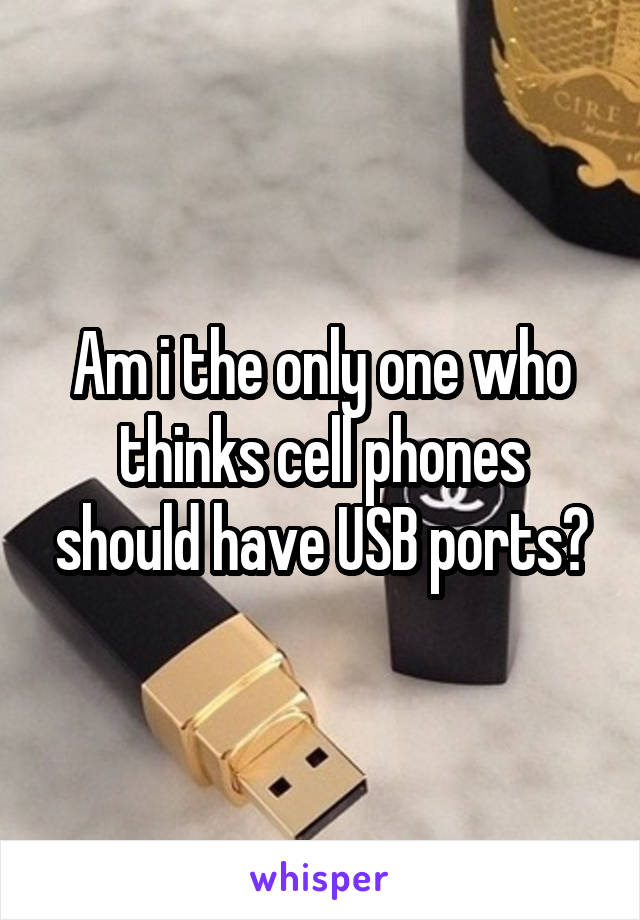 Am i the only one who thinks cell phones should have USB ports?