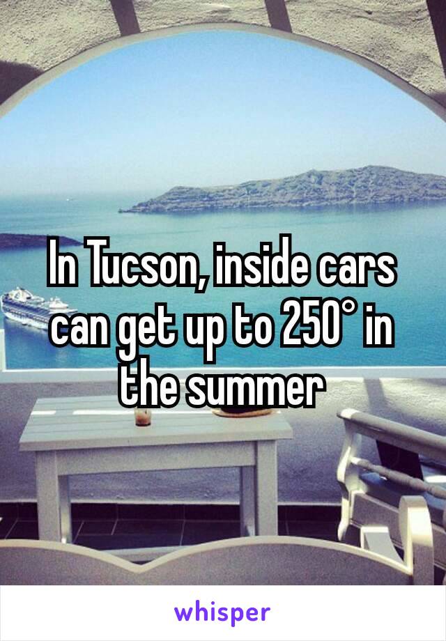 In Tucson, inside cars can get up to 250° in the summer