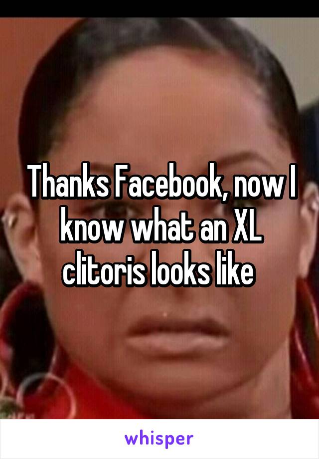 Thanks Facebook, now I know what an XL clitoris looks like 
