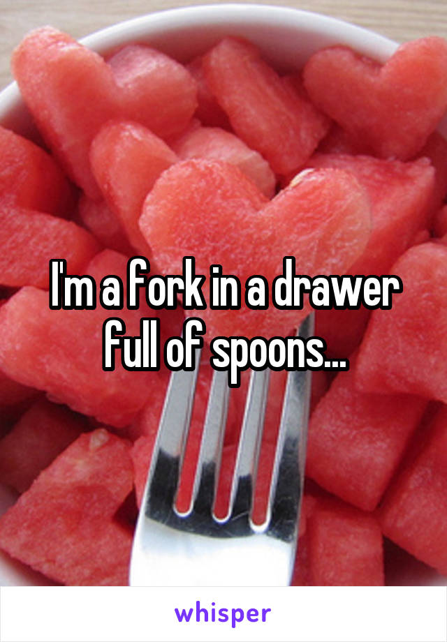 I'm a fork in a drawer full of spoons...