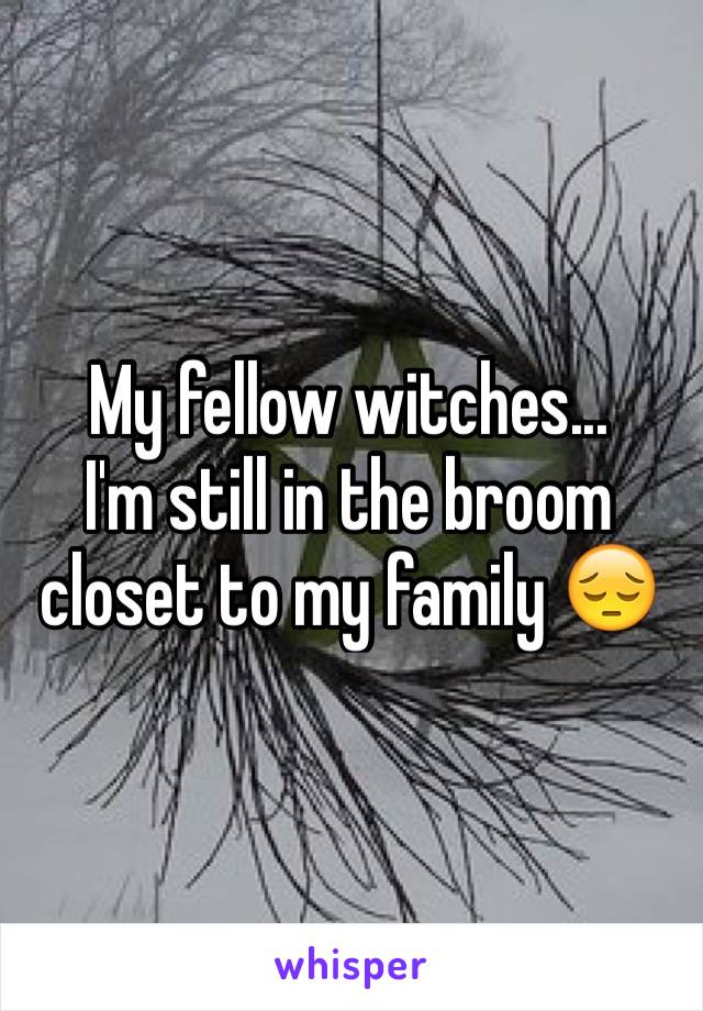 My fellow witches...
I'm still in the broom closet to my family 😔