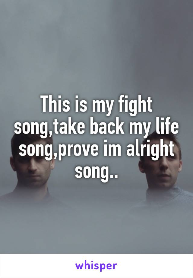 This is my fight song,take back my life song,prove im alright song..