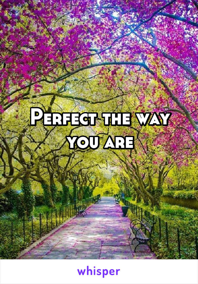 Perfect the way you are
