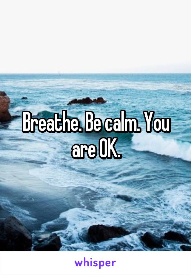Breathe. Be calm. You are OK.