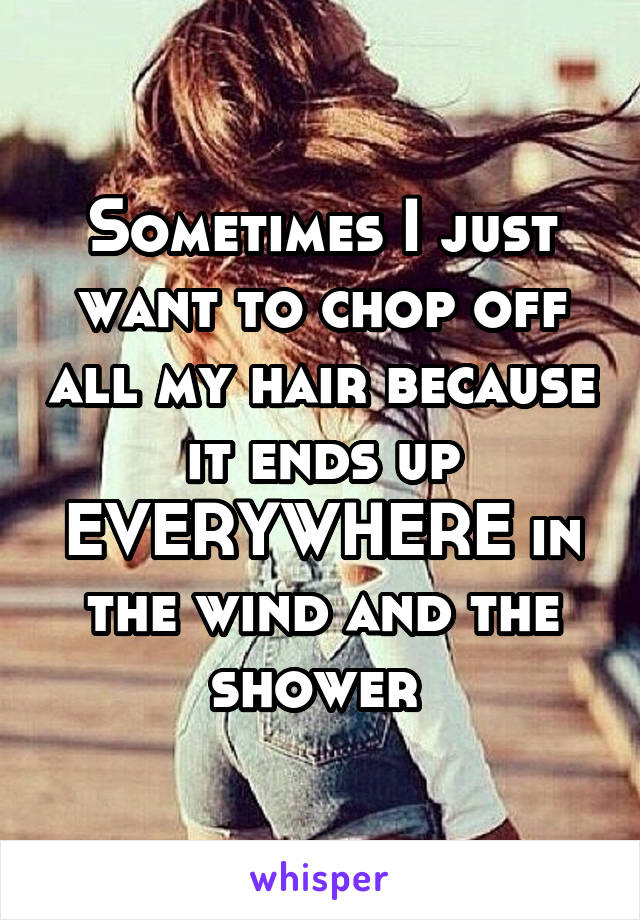 Sometimes I just want to chop off all my hair because it ends up EVERYWHERE in the wind and the shower 