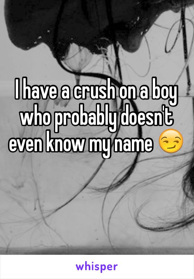 I have a crush on a boy who probably doesn't even know my name 😏