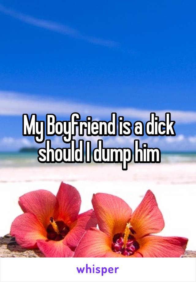 My Boyfriend is a dick should I dump him
