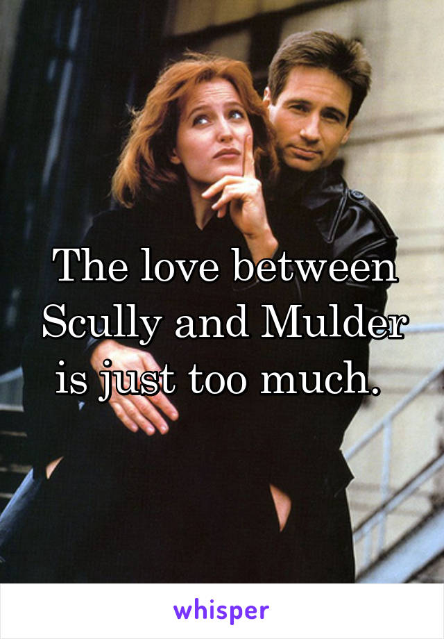 The love between Scully and Mulder is just too much. 