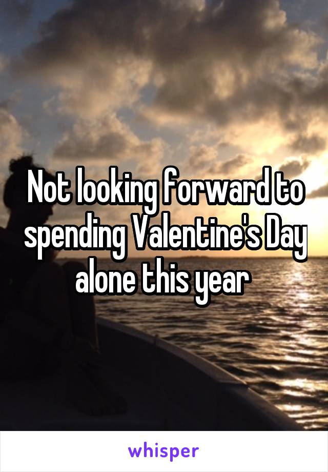 Not looking forward to spending Valentine's Day alone this year 