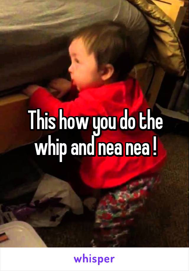 This how you do the whip and nea nea !