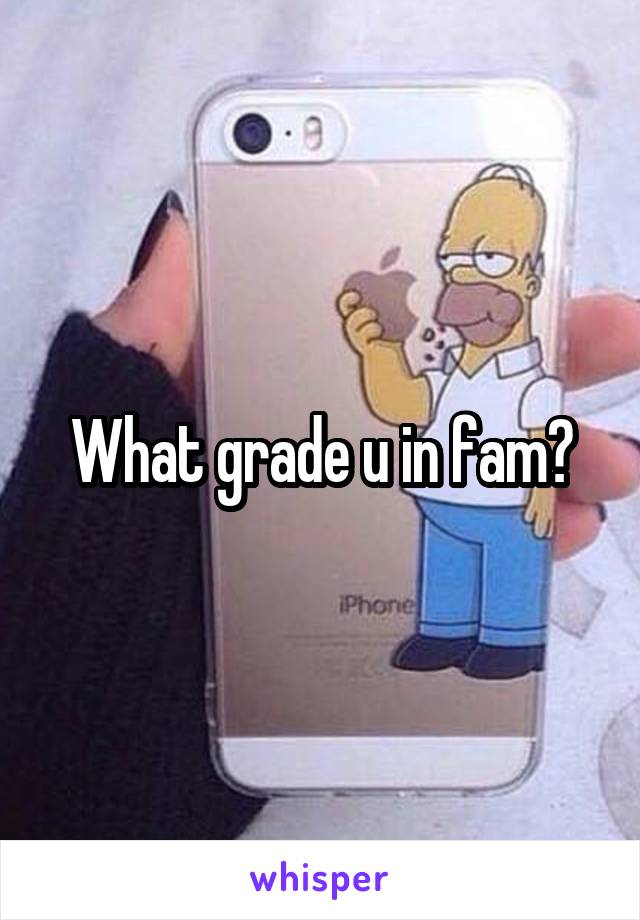 What grade u in fam?