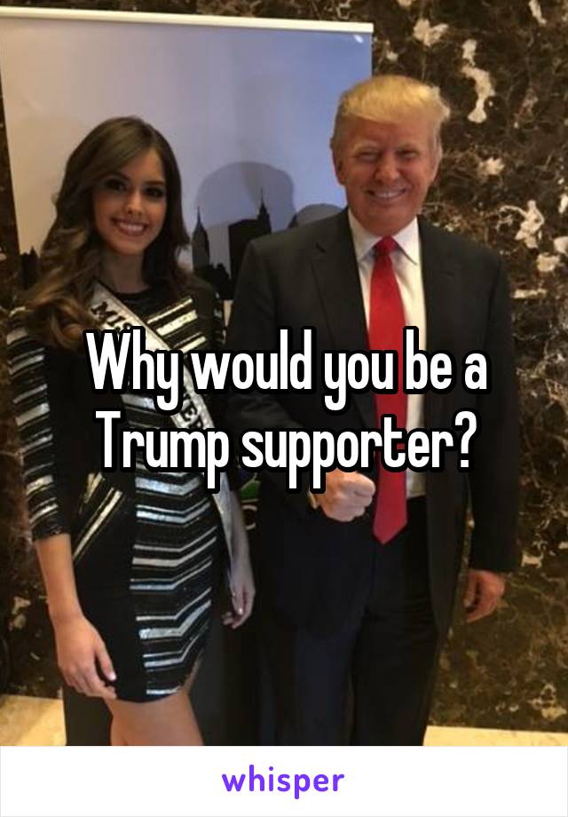 Why would you be a Trump supporter?