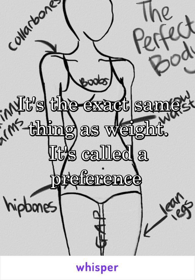 It's the exact same thing as weight. It's called a preference 