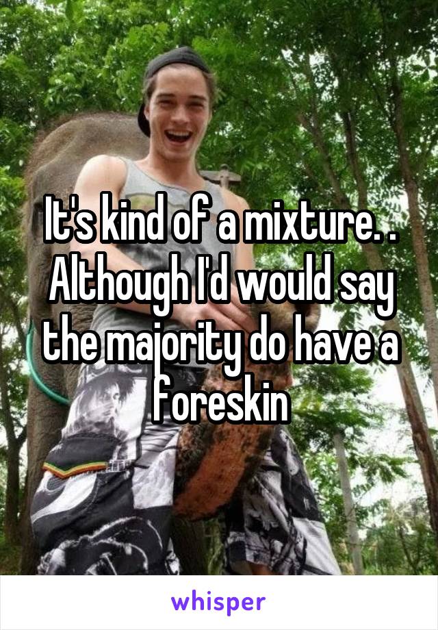 It's kind of a mixture. . Although I'd would say the majority do have a foreskin
