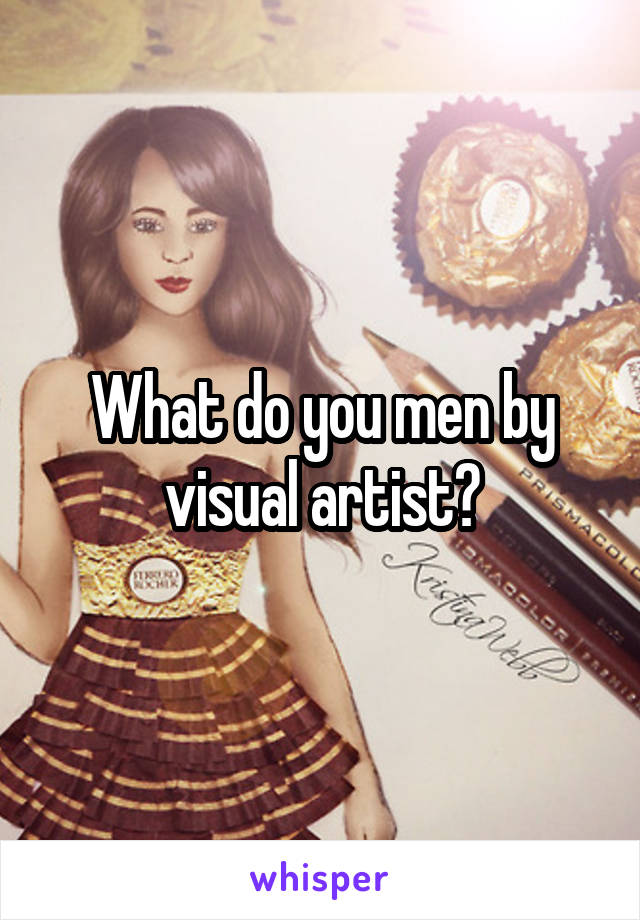 What do you men by visual artist?