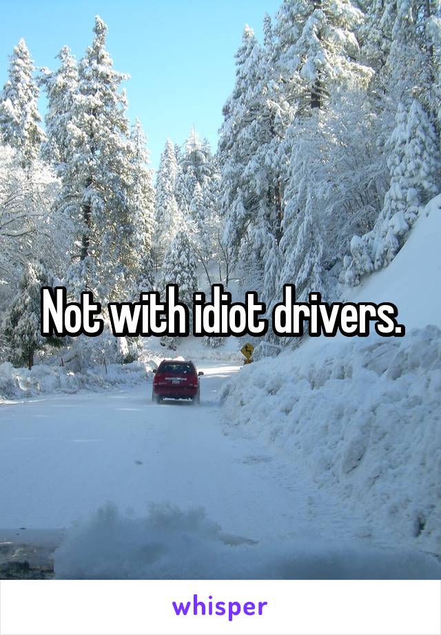 Not with idiot drivers.