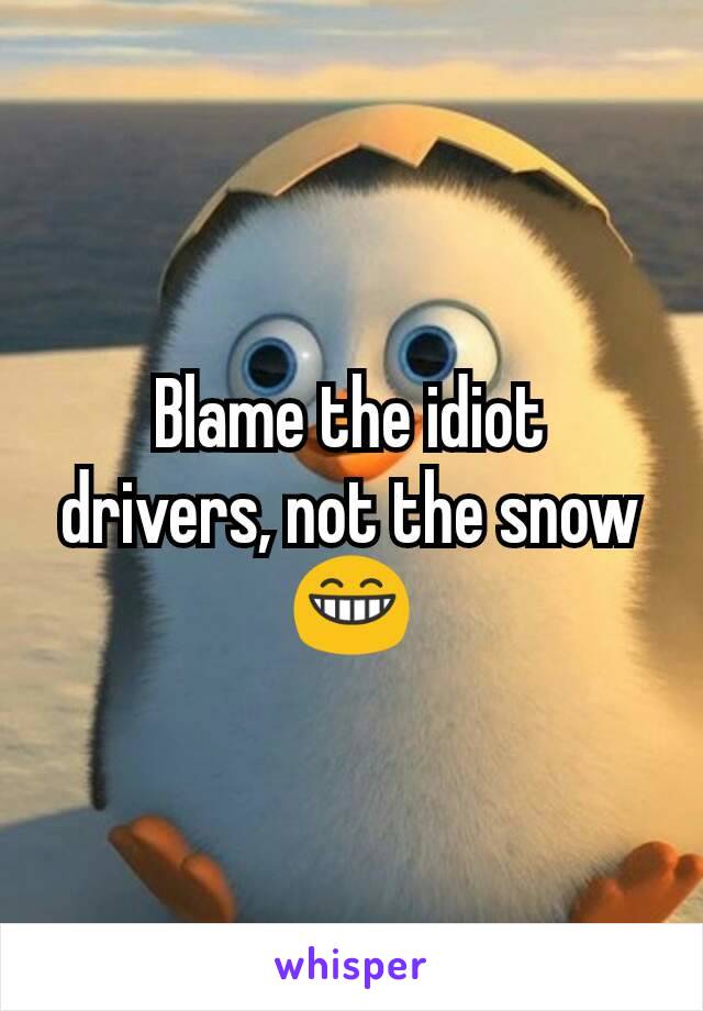 Blame the idiot drivers, not the snow 😁