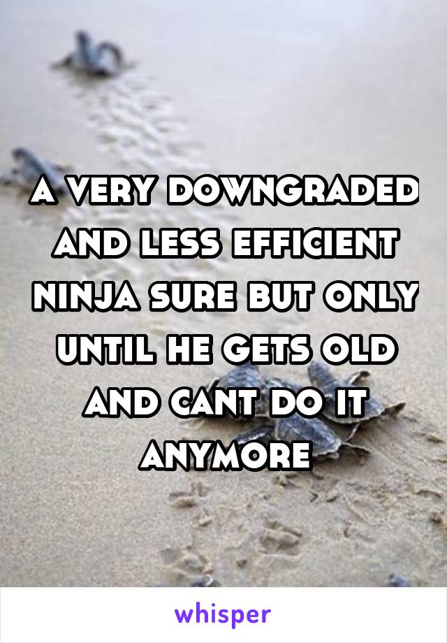 a very downgraded and less efficient ninja sure but only until he gets old and cant do it anymore