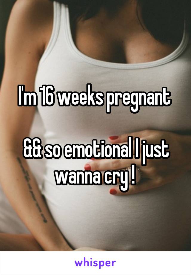 I'm 16 weeks pregnant 

&& so emotional I just wanna cry ! 