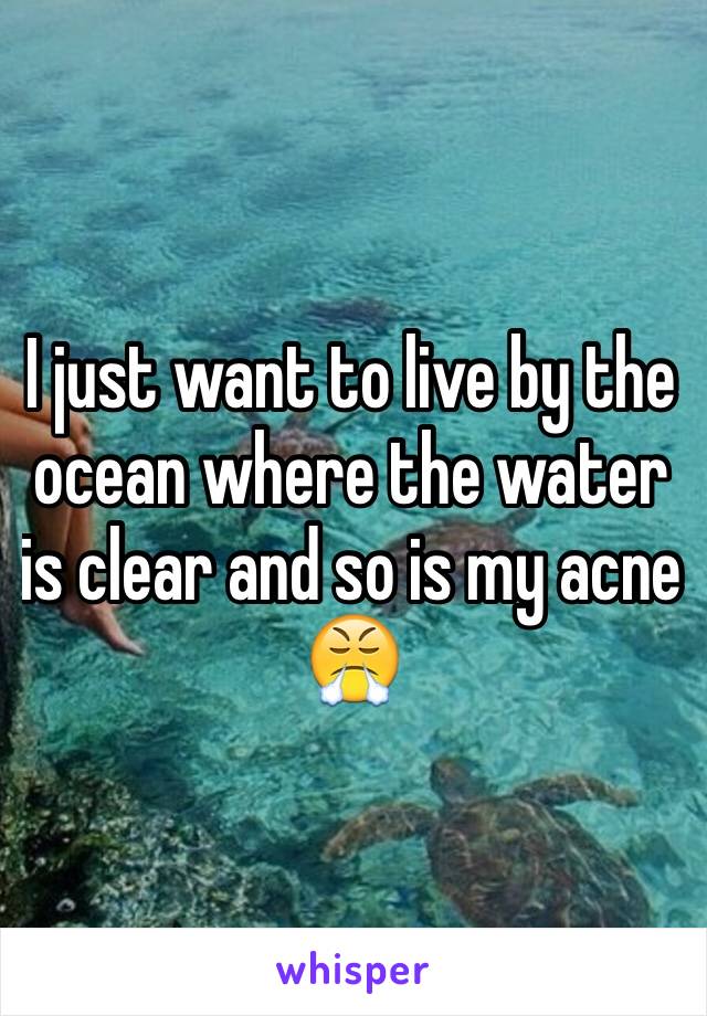 I just want to live by the ocean where the water is clear and so is my acne 😤