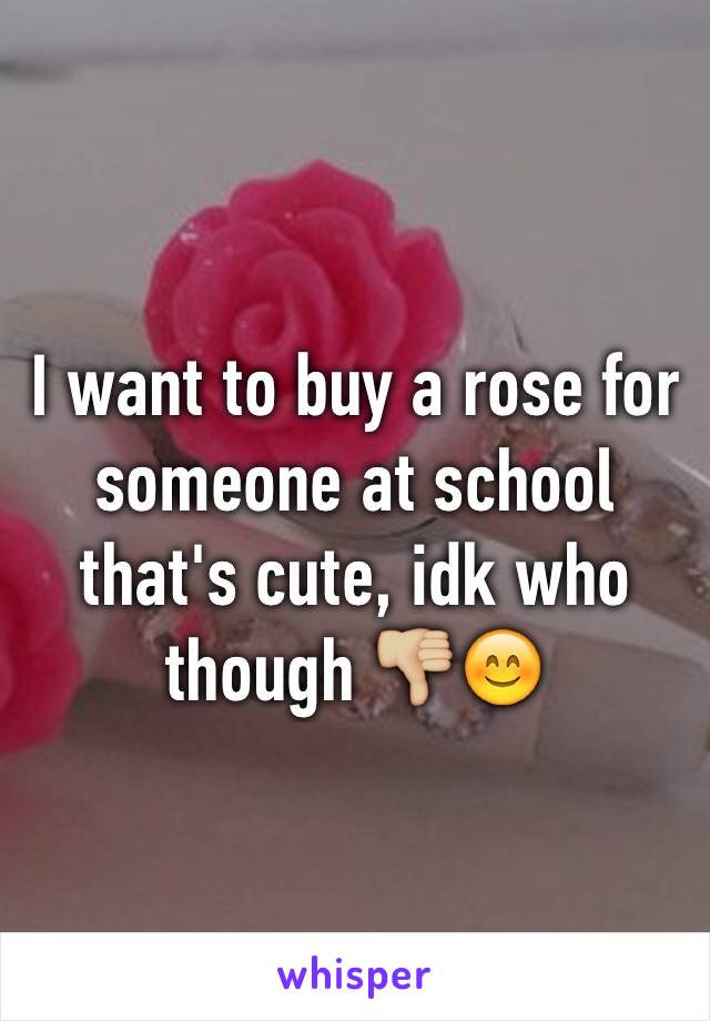 I want to buy a rose for someone at school that's cute, idk who though 👎🏼😊