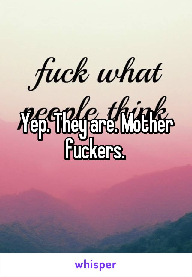 Yep. They are. Mother fuckers. 