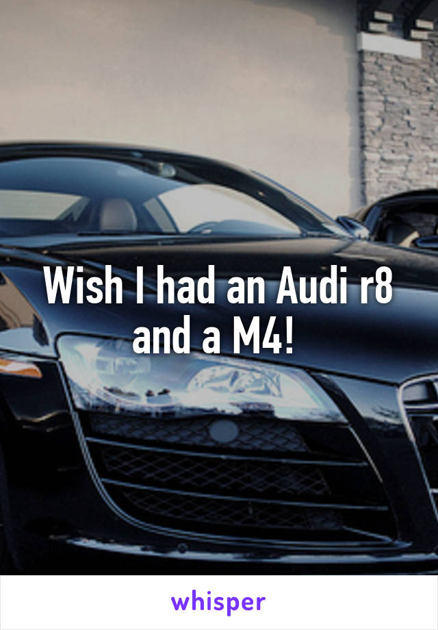 Wish I had an Audi r8 and a M4! 