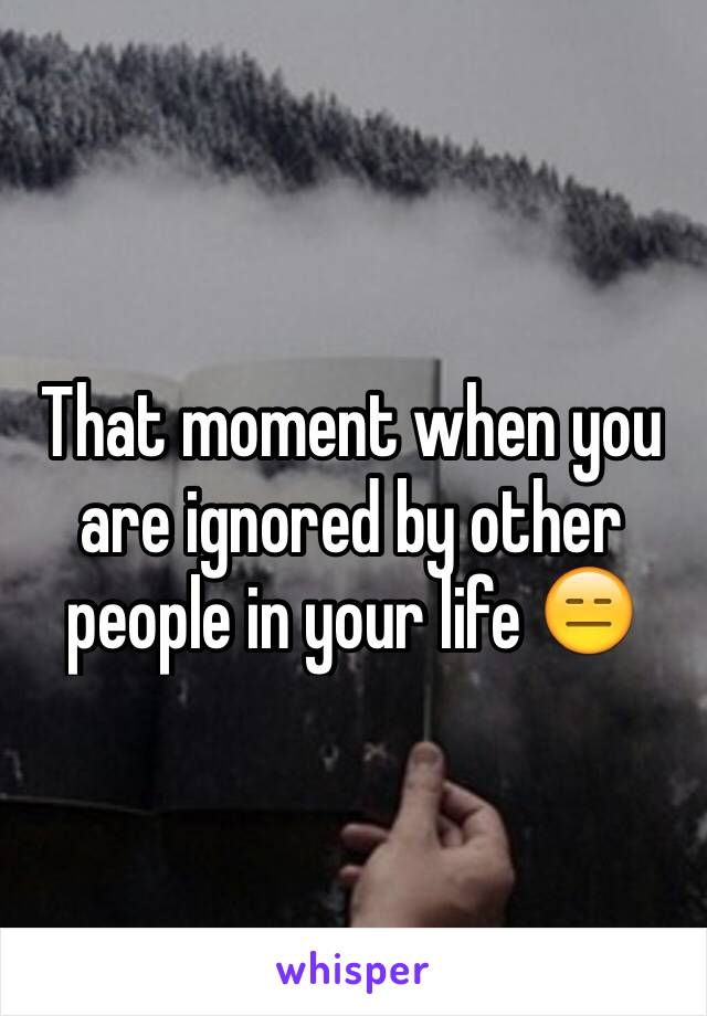 That moment when you are ignored by other people in your life 😑