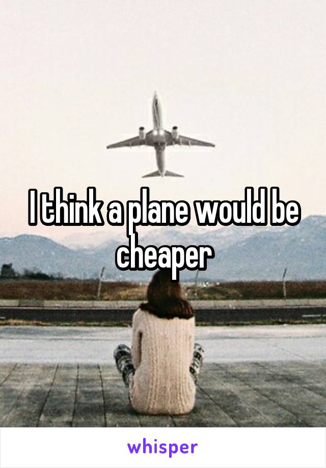 I think a plane would be cheaper