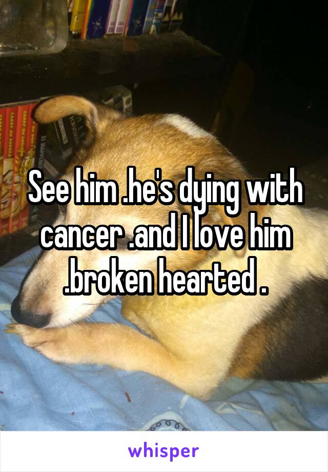 See him .he's dying with cancer .and I love him .broken hearted .