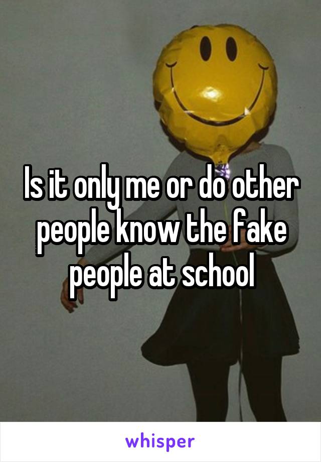 Is it only me or do other people know the fake people at school