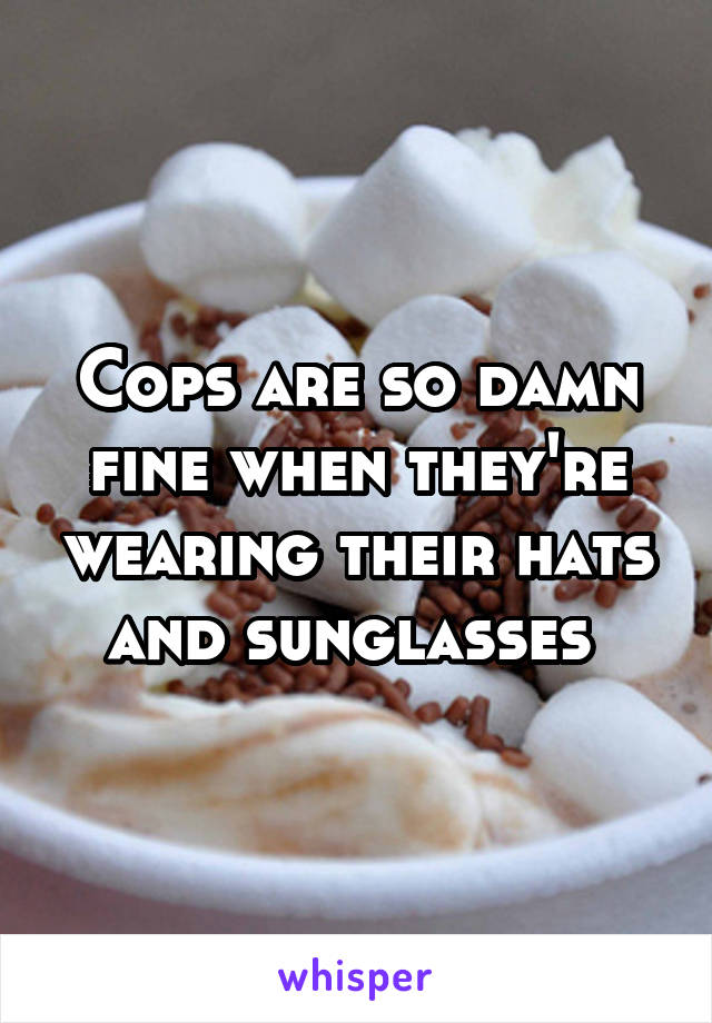 Cops are so damn fine when they're wearing their hats and sunglasses 
