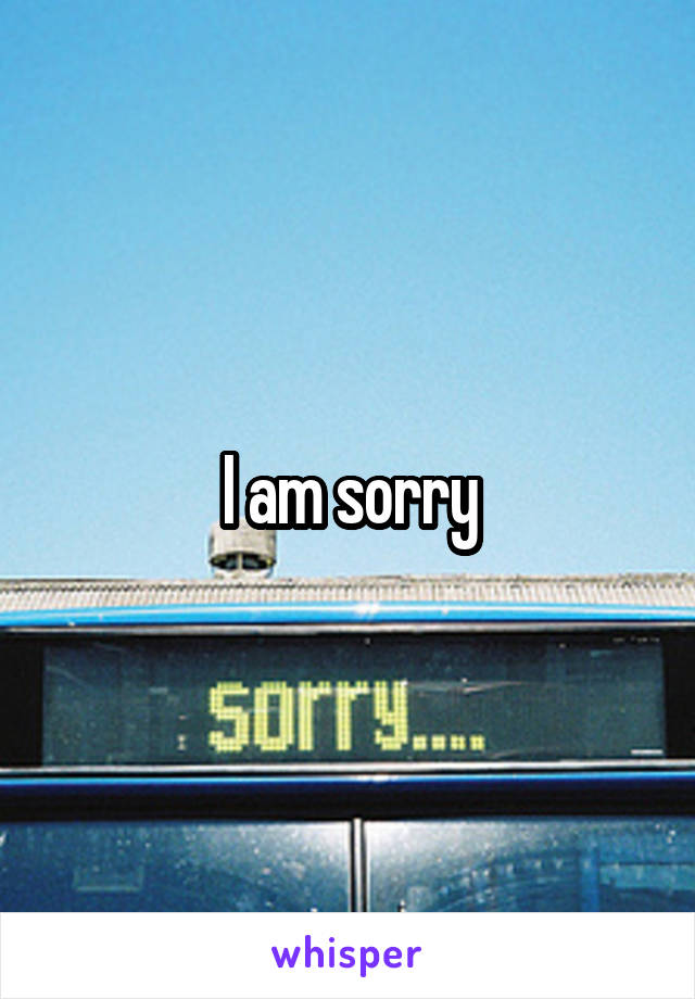 I am sorry