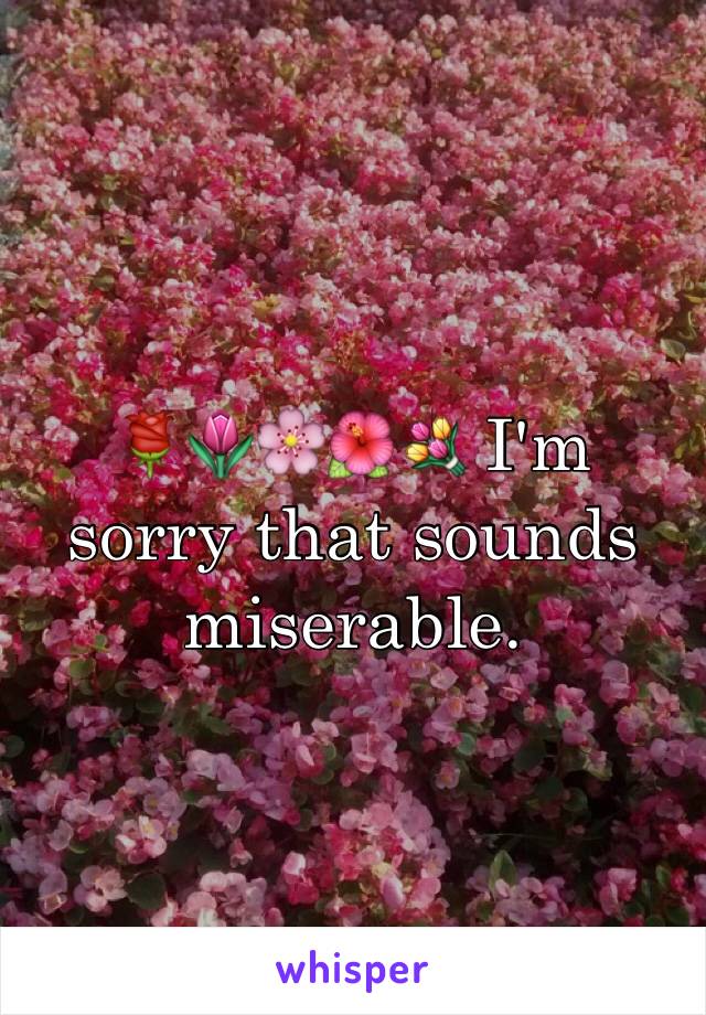 🌹🌷🌸🌺💐 I'm sorry that sounds miserable.