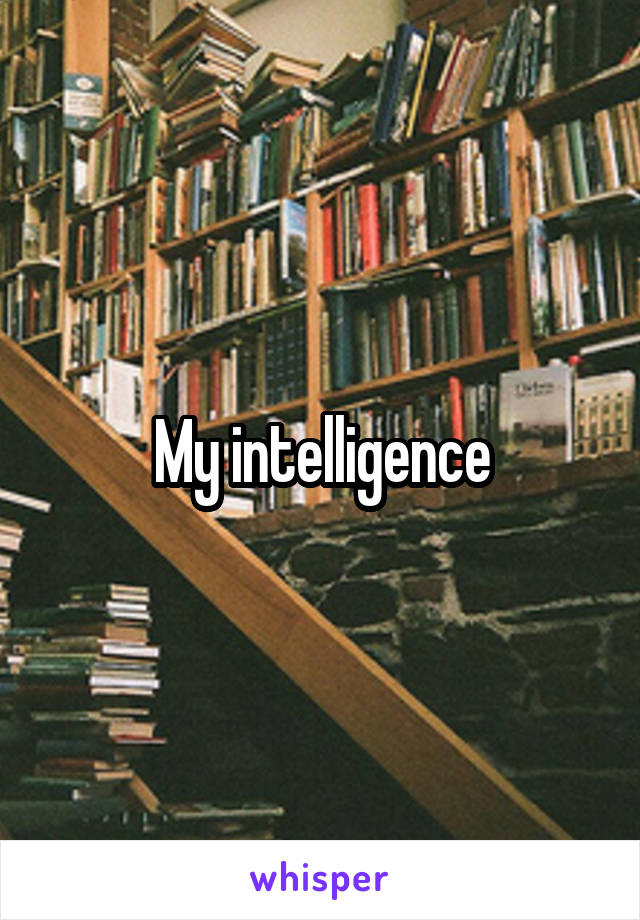 My intelligence