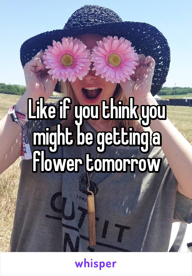 Like if you think you might be getting a flower tomorrow