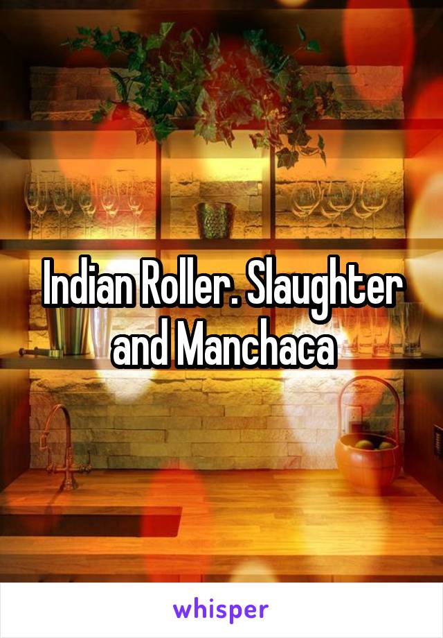 Indian Roller. Slaughter and Manchaca