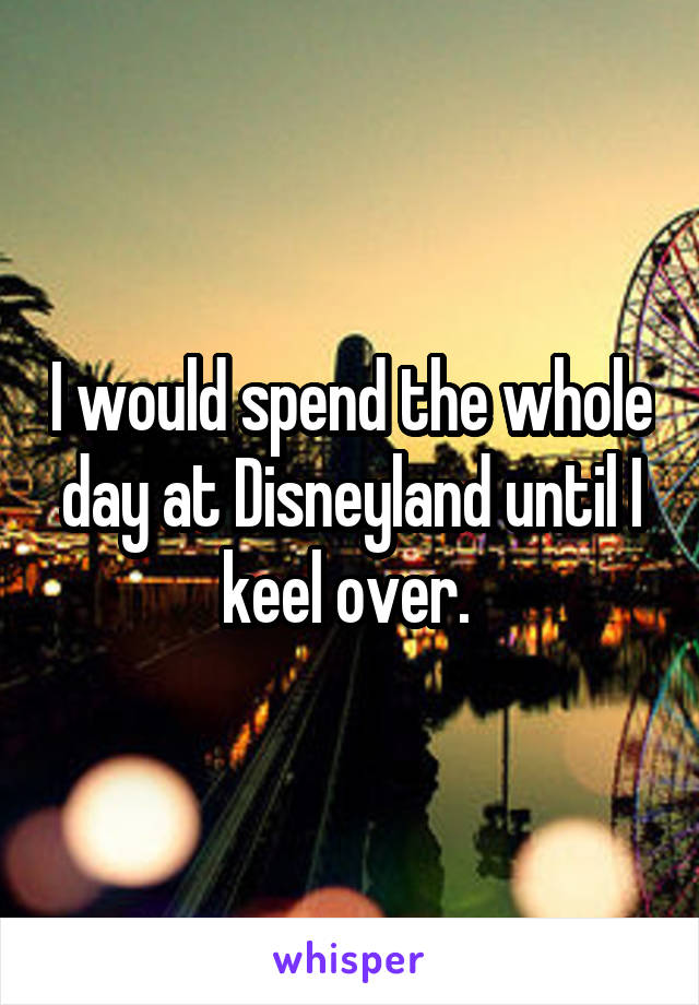 I would spend the whole day at Disneyland until I keel over. 