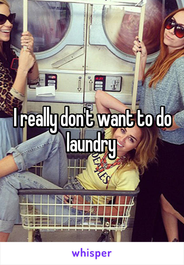 I really don't want to do laundry 