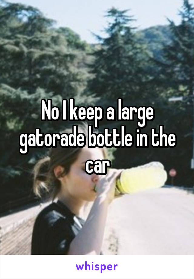 No I keep a large gatorade bottle in the car