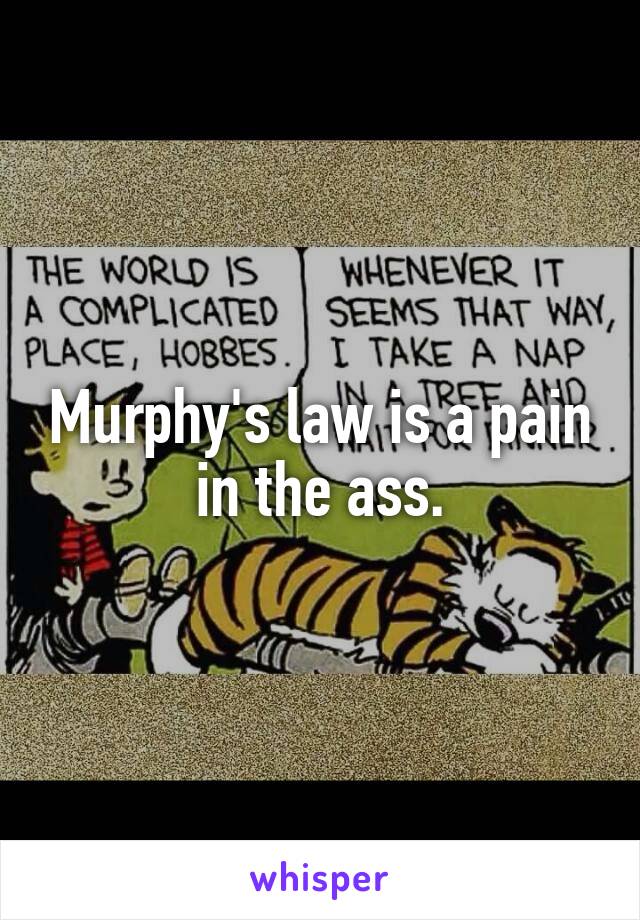 Murphy's law is a pain in the ass.