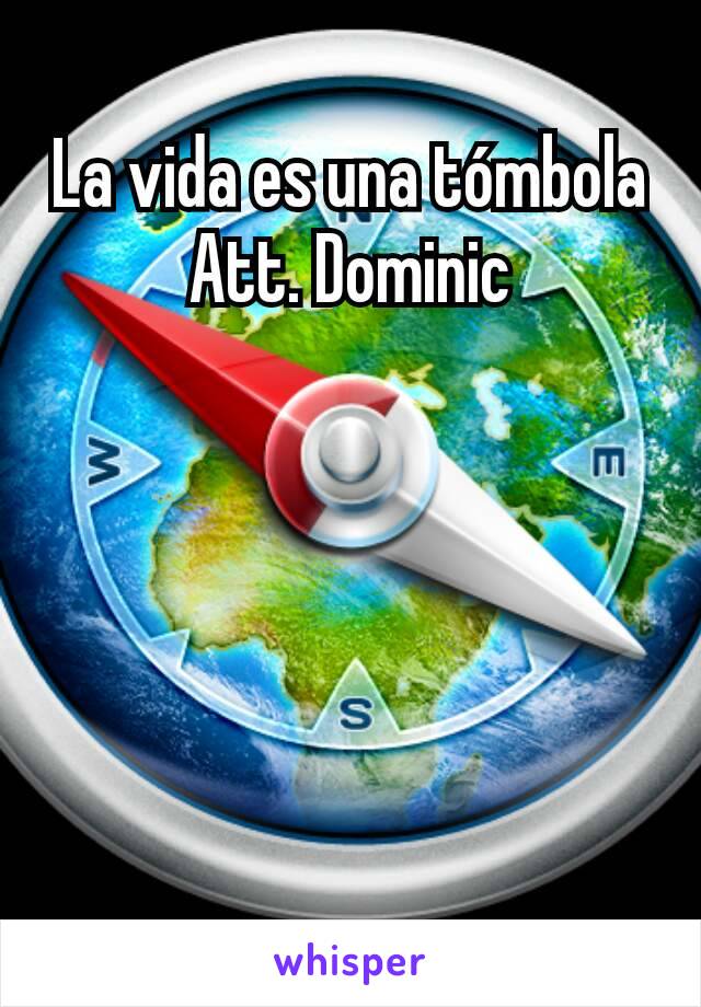 La vida es una tómbola
Att. Dominic